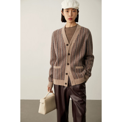 百搭气质修身优雅针织开衫外套