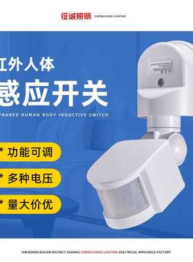 壁挂式人体红外感应开关PIR投光灯用红外感应开关智能控制器