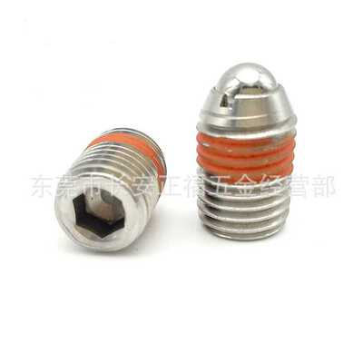 BSJF3-M16重载型不锈钢内六角球头柱塞 波仔螺丝 定位弹簧顶珠