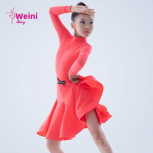 正品venny薇拉丁舞比赛妮服专业女舞童定制新款赛事套装少儿拉丁