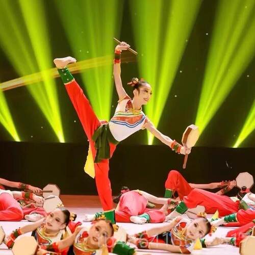 新品咤鼓儿童打鼓蹈哪演出服男女舞民族风盛世欢腾幼儿园秧童歌表