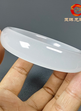 天然新疆和田白玉冰种透手镯