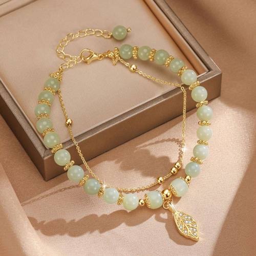 金枝玉叶手链ins设计和田玉铃铛金手镯银手环手链玉石手串轻奢