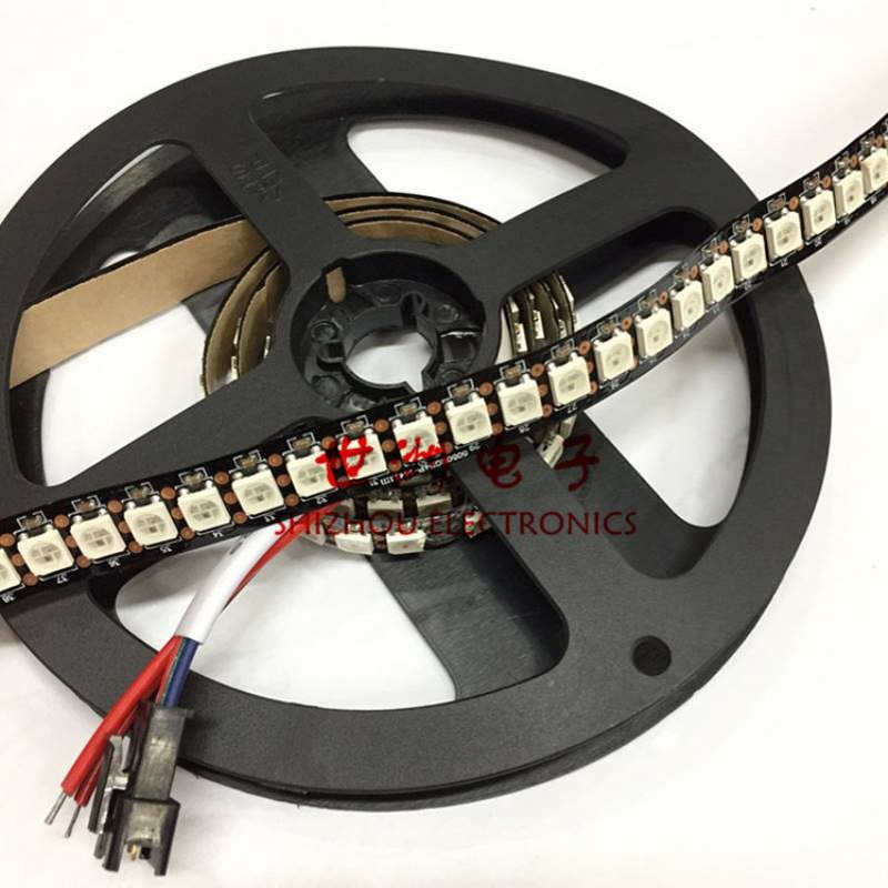 5V 5050RGB裸板幻彩LED灯带 内置2812IC全彩数字点控软灯条 144珠