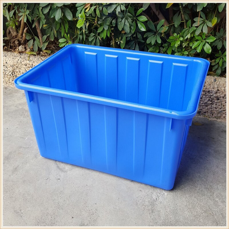 可套叠蓝色全新塑料方箱 大升数套叠水箱 可做彩色PP制衣厂周转箱