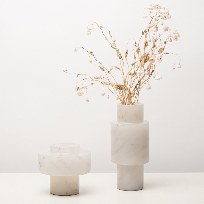 现代新中式透明树脂大理石花瓶样板房客厅圆柱花器客厅家居装饰品,模玩/动漫/周边/娃圈三坑/桌游,文化/体育周边,淘宝优惠券,粉丝福利购,淘宝优惠卷