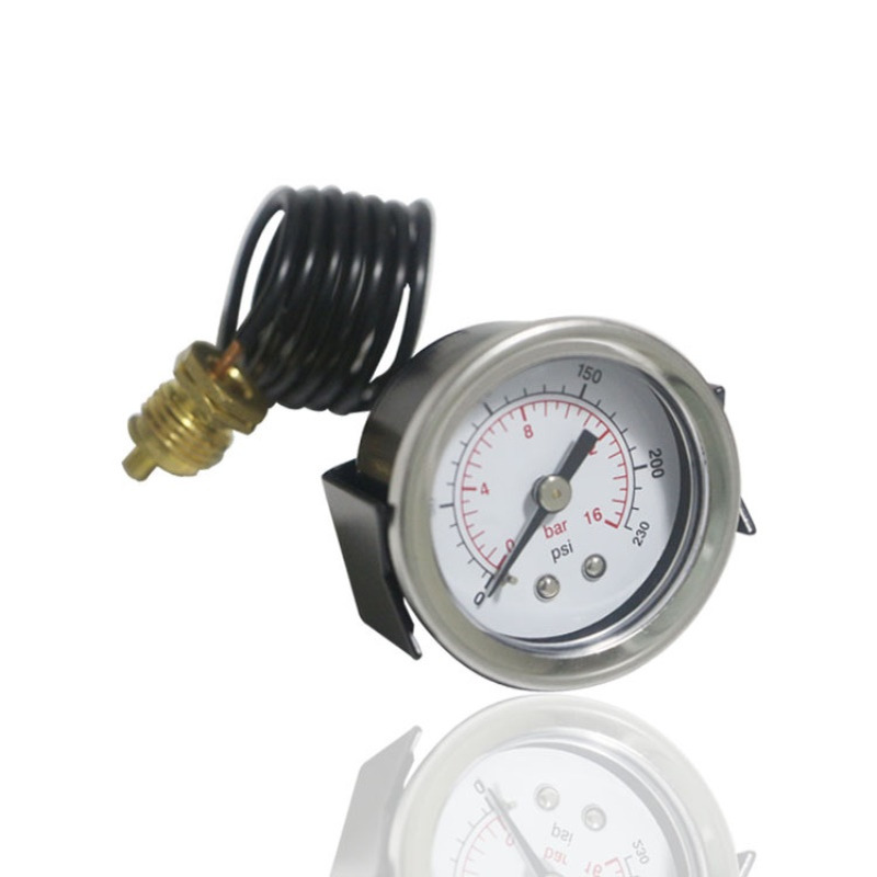 供应耐高温毛细管压力表铁壳毛细管压力表咖啡机压力表Y40Z 16BAR