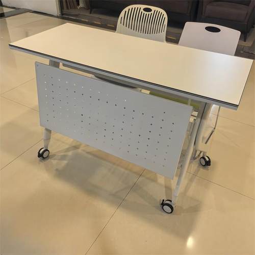 折叠培训桌椅组合拼接可移动办公桌条桌带轮会议桌培训机构课桌