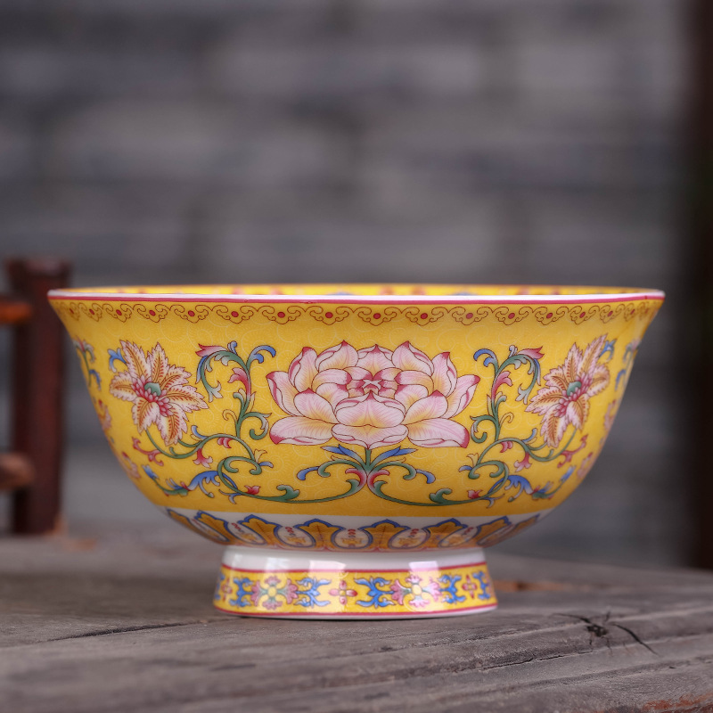 厂家供应中式碗碟套装 陶瓷盘子家用餐具吃饭骨瓷大碗现货批发