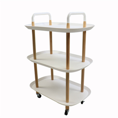 北欧丹麦沙发边几卧室置物架客厅简约床头柜带轮子小推车移动茶几