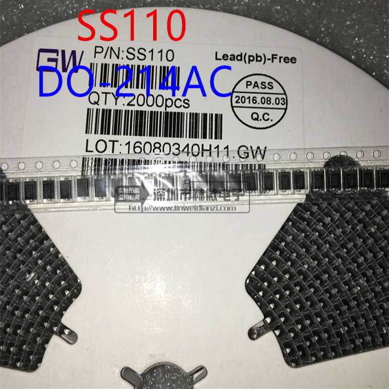 厂家供应SS110 SR1100 贴片肖特基二极管 1A100V SMA DO-214AC