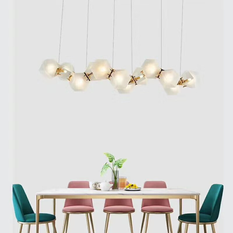 北欧后现代玻璃长条餐厅吊灯个性简约吧台样板房服装店设计师灯具