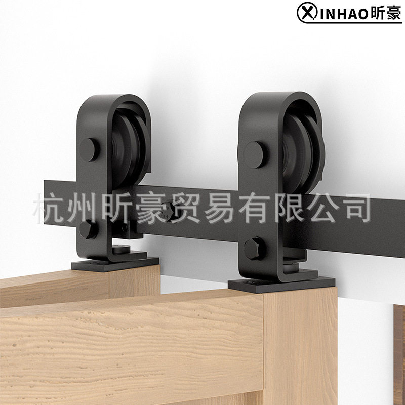 谷仓门吊轨折叠款移门轨道滑轨五金导轨门趟配件单边双边折叠套件