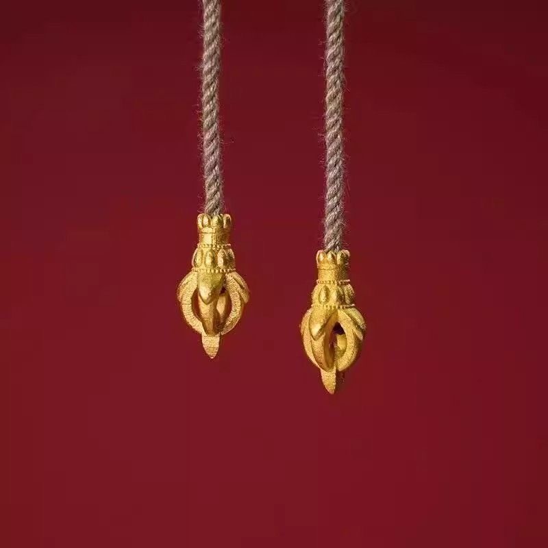 s925银镀金金刚杵文玩弟子珠菩提小金刚串珠尾束diy百搭收尾配件