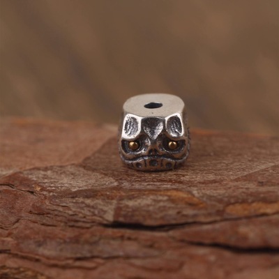 s925纯银阿呆隔珠配珠尸陀林主腰珠文玩配饰diy猴头百香籽手串珠