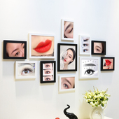 简约美甲照片墙装 相框墙纹绣挂墙组合眉眼唇相片墙 饰创意个性