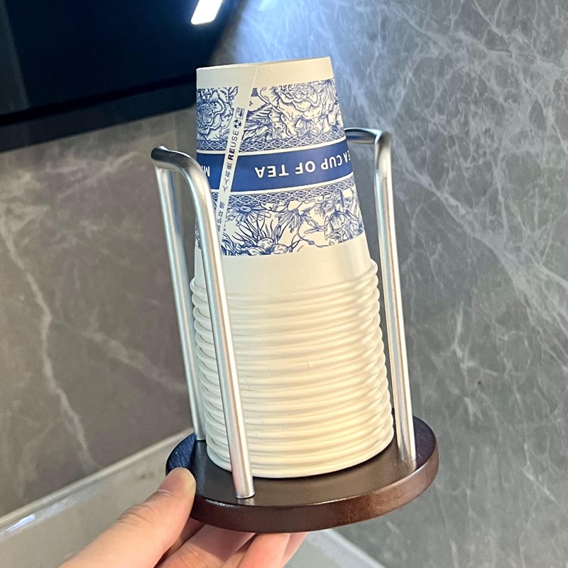 一次性杯子取杯器纸杯架杯子收纳置物架水杯架咖啡茶杯放置架高级图片
