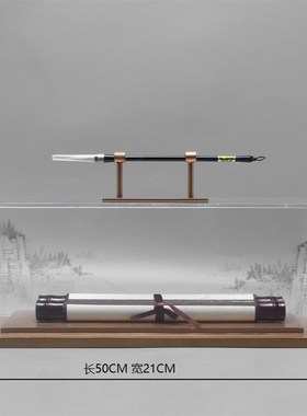 新中式毛笔架摆件创意客厅家居书房禅意办公桌玄关电视柜软装饰品