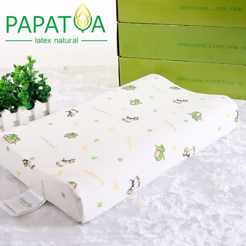泰国PAPATYA儿童枕0-14岁婴儿定型枕0-1岁纯乳胶防螨睡眠颈椎包邮