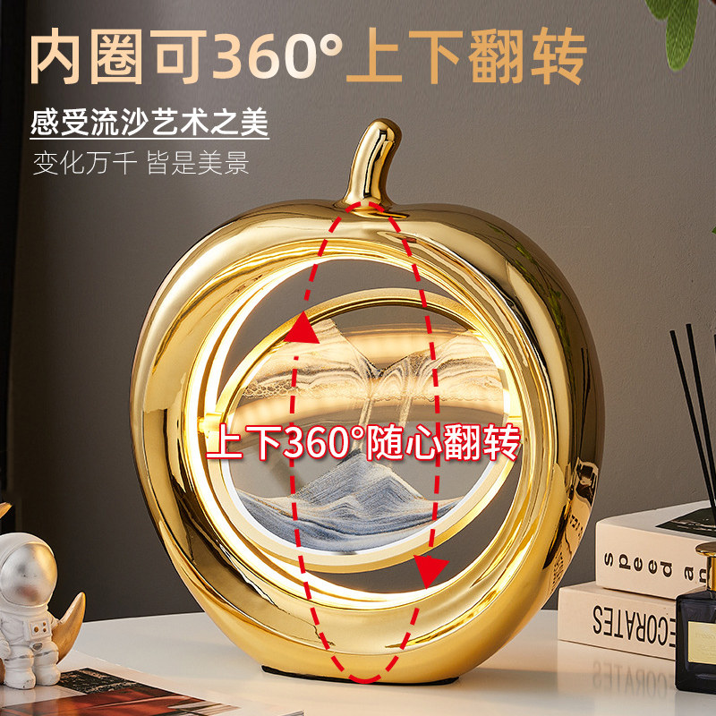 3d流沙画摆件客厅创意立体艺术沙漏公室装饰品夜灯台灯生日礼物