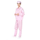 粉色防尘工作服生产车间静电服食品电子无尘洁净服分体套装 男女款