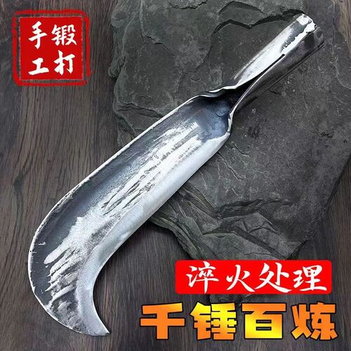 砍柴刀农用开路刀纯手工锻打锰钢砍竹刀加重型勾刀开荒刀劈柴镰刀