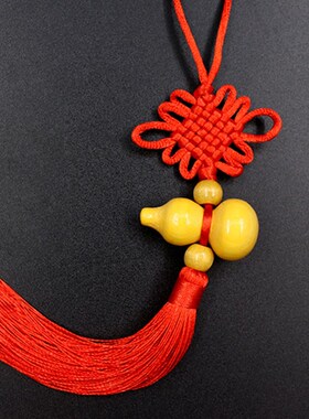 葫芦挂件中国结福字葫芦挂饰木制葫芦工艺品福禄国风创意挂件葫芦
