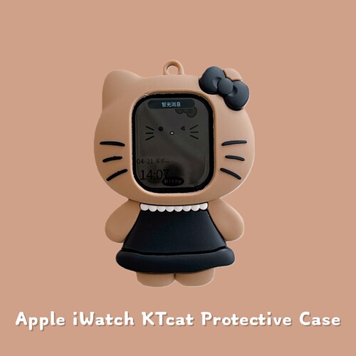 黑裙子KT猫适用于苹果iwatchS11保护套AppleSE2手表壳3456可爱789