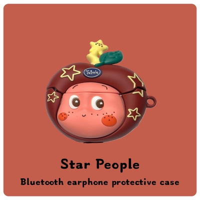 立体卡通红苹果星星人适用于VIVOtws Air3蓝牙耳机保护套IQOOtws air3pro耳机壳硅胶防摔A4可爱3E/3i少女心新