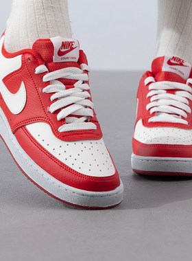 耐克红色板鞋女鞋2025本命年新年款运动鞋COURT低帮休闲鞋DH3158