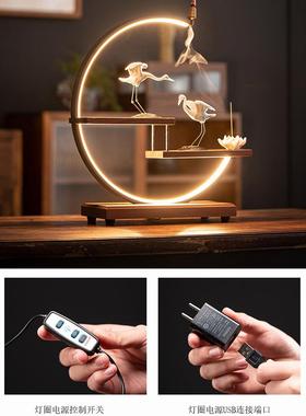 满点仙鹤陶瓷摆件灯现代创意家居客厅酒柜电视柜玄关办公室软装饰