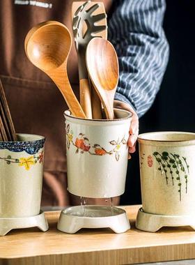 2025新款筷子筒陶瓷厨房筷子收纳盒日式筷子桶高档家用筷笼收纳筒