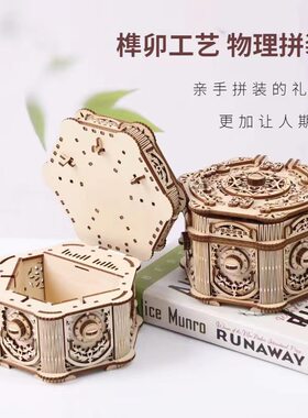惊喜密码盒创意木质拼装模型