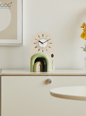 EMITDOOG法式奶油风家居客厅玄关桌面装饰摆件卧室创意座钟饰品