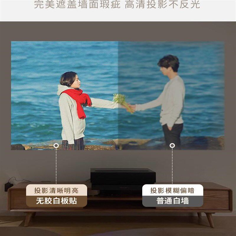 8K静电投影幕布吸附客厅墙纸贴软装墙贴