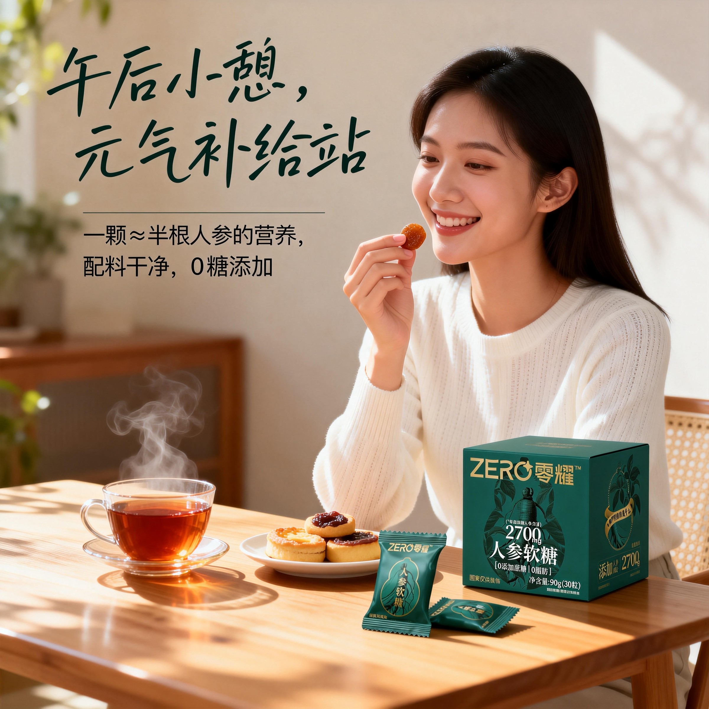 零耀人参软糖 90mg/颗 元气满格 加班熬夜 人参元气膏,零食/坚果/特产,功能糖果/压片糖果,淘宝优惠券,粉丝福利购,淘宝优惠卷