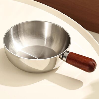 【清仓中】316三层钢泡面碗一人食锅沙拉碗胡桃木手柄家用耐高温