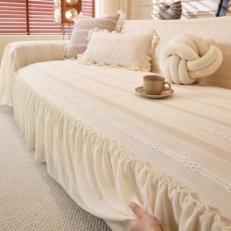 奶油风沙发盖布2025新款四季通用防滑沙发巾一整张防尘全盖万能毯