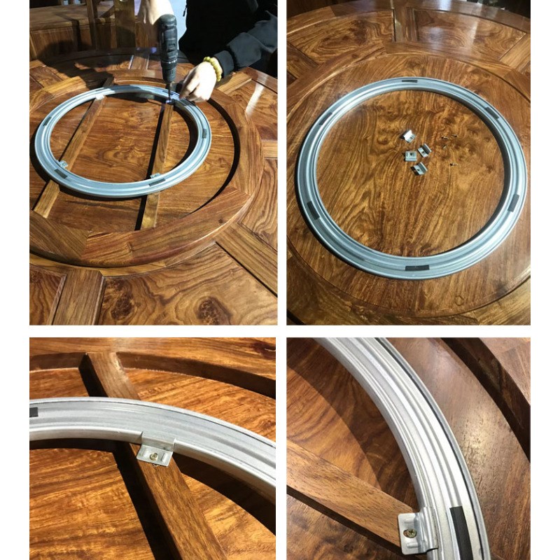 圆桌转盘底座大理石玻璃实木饭桌转盘滑道转芯旋转圆盘实木桌