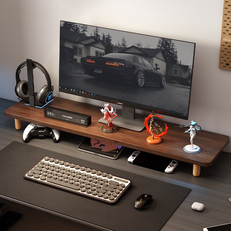 电脑显示器增高架办公桌面搁板置物架台式收纳托架笔记本支撑架子