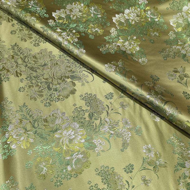 泥金大牡丹面料150门幅古风绸缎织锦缎棉袄唐装被面沙发包装,纺织面料/辅料/配套,丝绸布料,淘宝优惠券,粉丝福利购,淘宝优惠卷