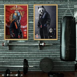搏击馆挂画武术培训散打装饰画泰拳背景墙健身房打拳擂台拳击壁画