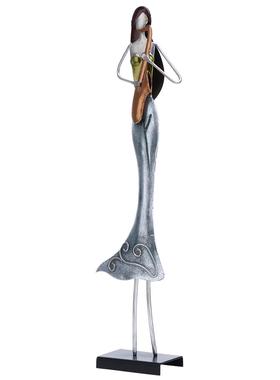 吹萨克斯拉小提琴吹长笛女工艺品摆件创意家居摆件装饰品