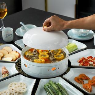 陶瓷拼盘餐具组合家用高档简约金边菜盘年夜饭团圆饭乔迁送礼盘子