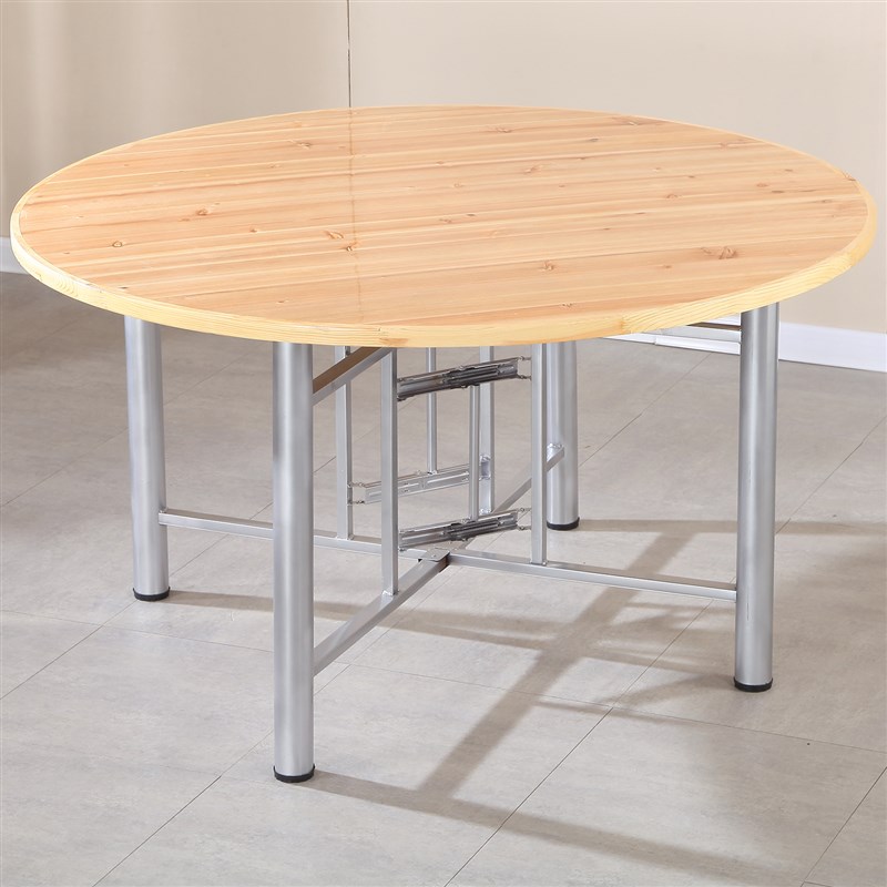 大圆桌圆桌面可带玻璃转盘折叠桌架餐饭食堂乡村家用流动酒席桌子