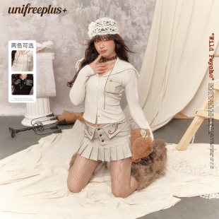 25年秋 小个子开衫 UNIFREEPLUS大码 女修身 上衣 大翻领针织衫
