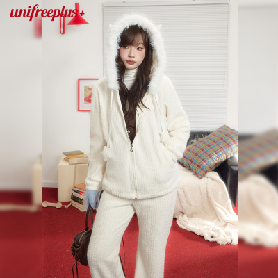 UNIFREEPLUS大码韩版仿貂毛套装