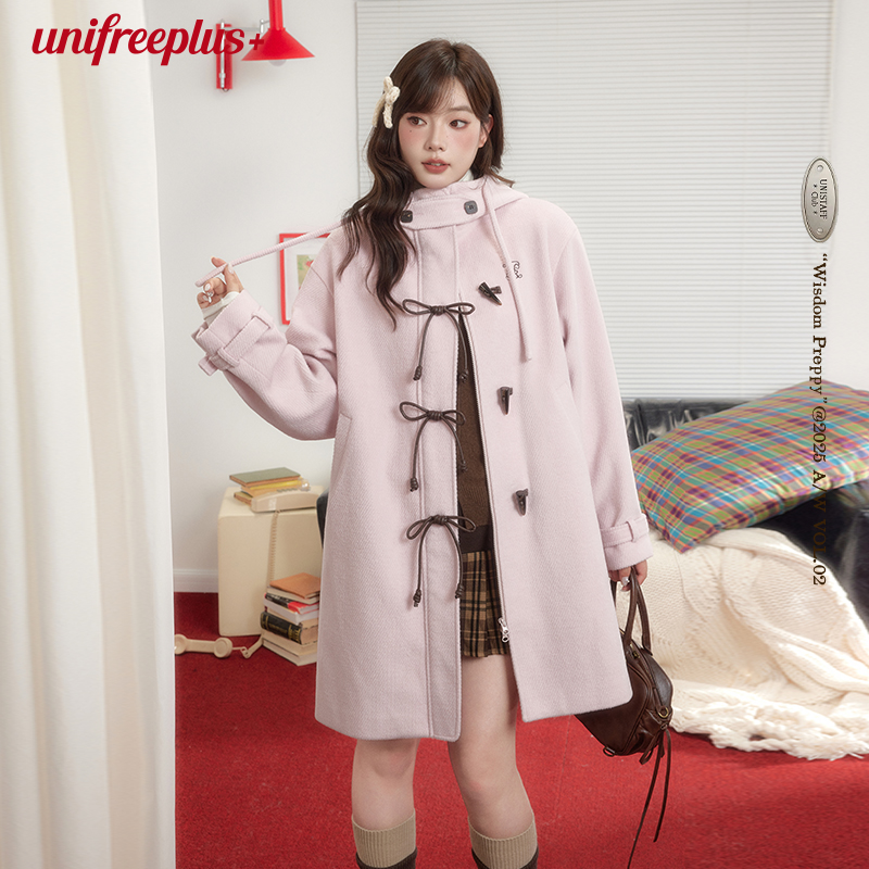 UNIFREEPLUS大码气质呢子大衣