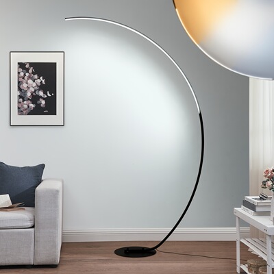 Modern 65 Inch Arched Standing Reading Floor Lamp with