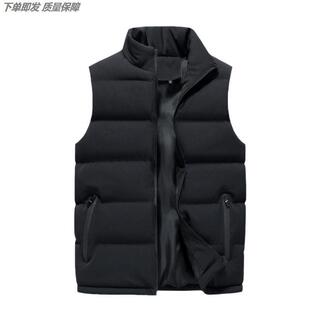 2025黑色马甲棉服秋冬季无袖外穿背心外套青少年马夹羽绒坎肩男款